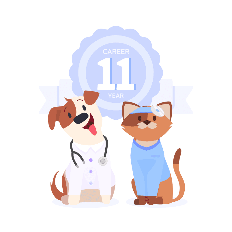 평균 경력 11년 이상의
수의사와 함께하고 있어요.